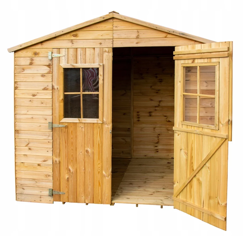 drewniany domek narzędziowy