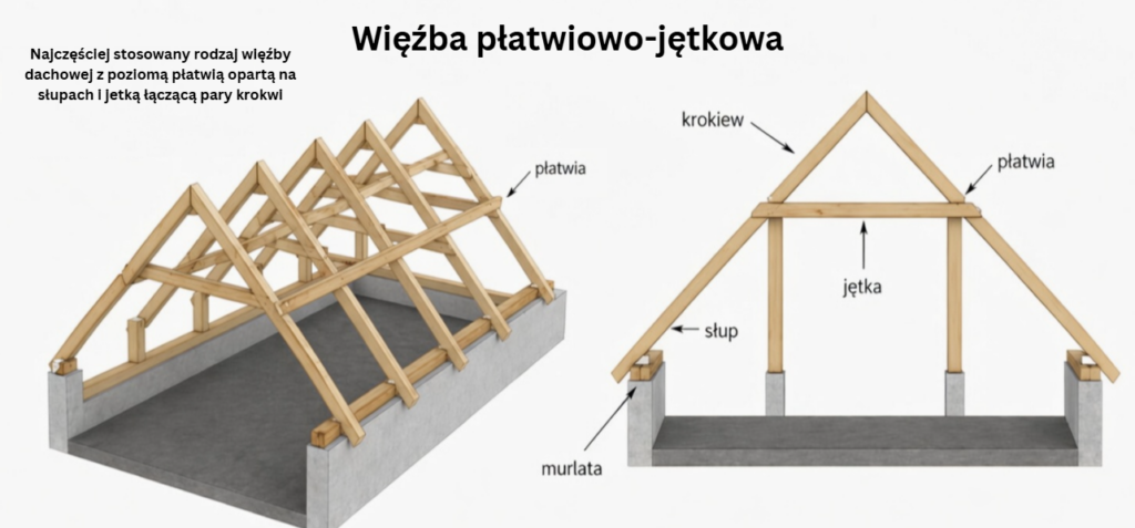 więźba płatwiowo-jętkowa: schemat