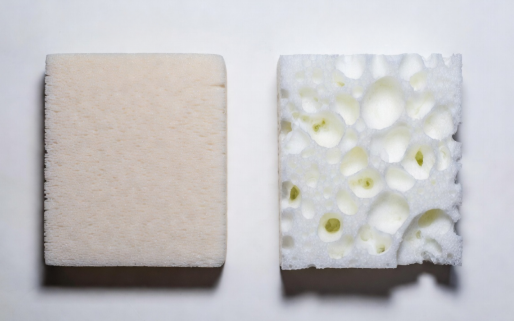 Pianka T35 (po lewej) vs Pianka HR35 (po prawej) - wizualizacja